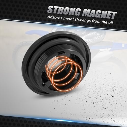 Tapa de tornillo de drenaje de aceite negra para reparar pérdidas en cárter Yamaha 3