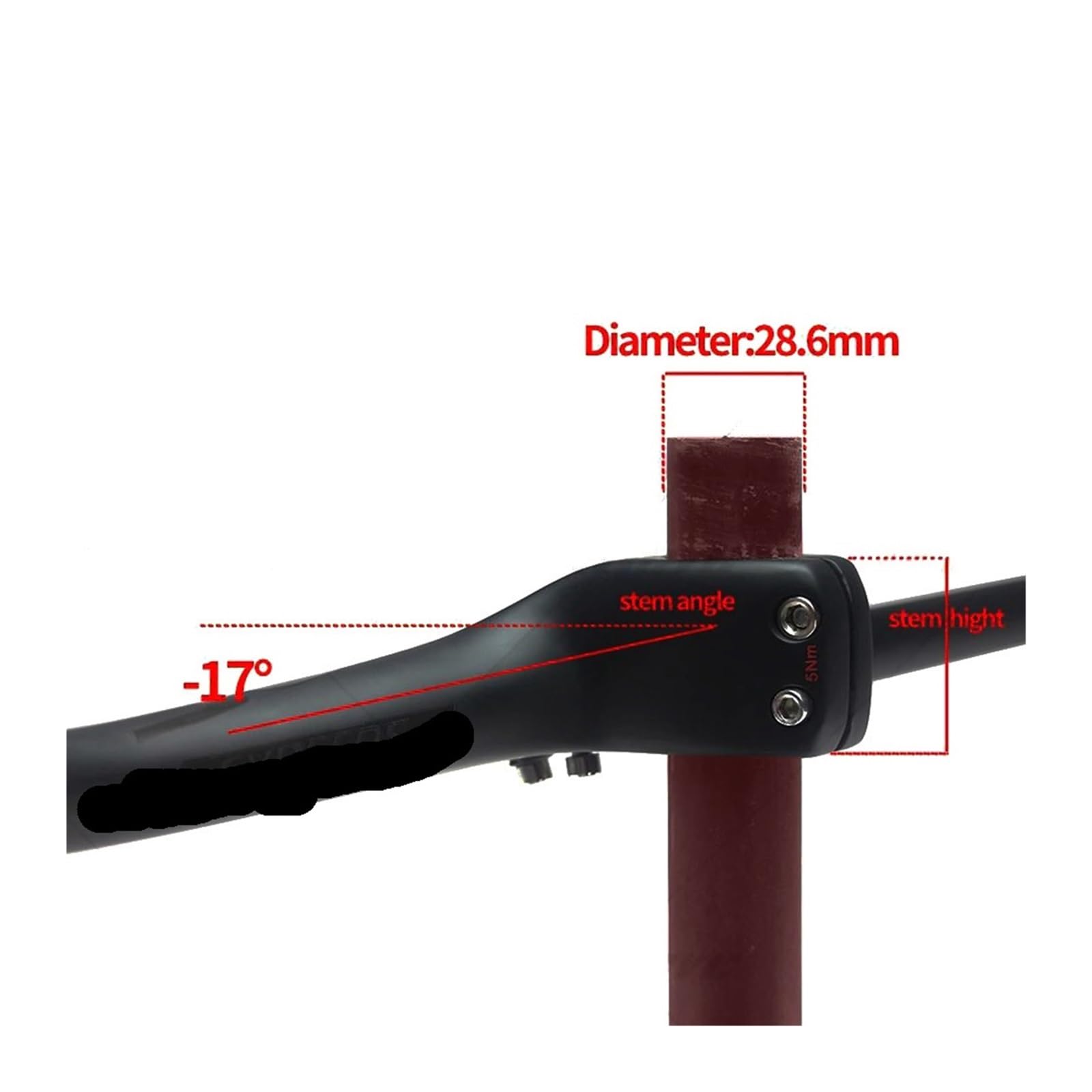Guidon de vélo en forme unique, 28.6mm, 17 degrés, 70/80/90/100mm