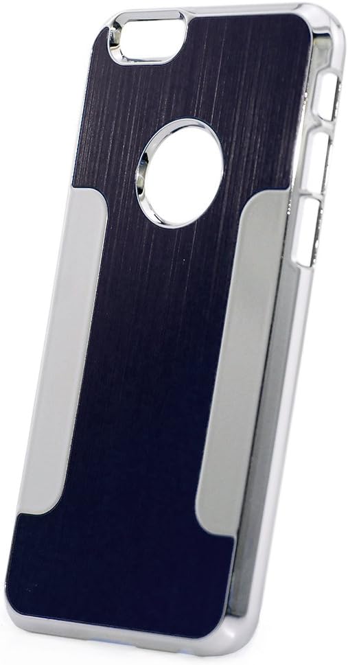 Premium Chrome Aluminum Hard Case for Apple iPhone 6 (4.7 inch), Black & Silver + Cellular Connection Microfiber Cloth [Cellular Connection]