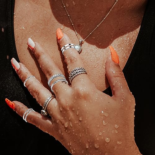 17PCS Silver Knuckle Rings for Women Stainless Steel Rings Set Midi Stackable Rings Simple Smooth Finger Rings Silver Adjustable Rings Jewelry Gift4