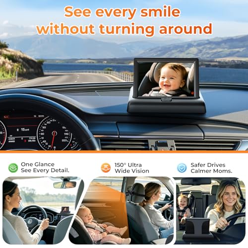 Image of Itomoro Baby Car Camera, View Infant in Rear Facing Seat with Wide Crystal Clear View,360 Rotation Plug and Play Easy Install car camera for baby 1080p