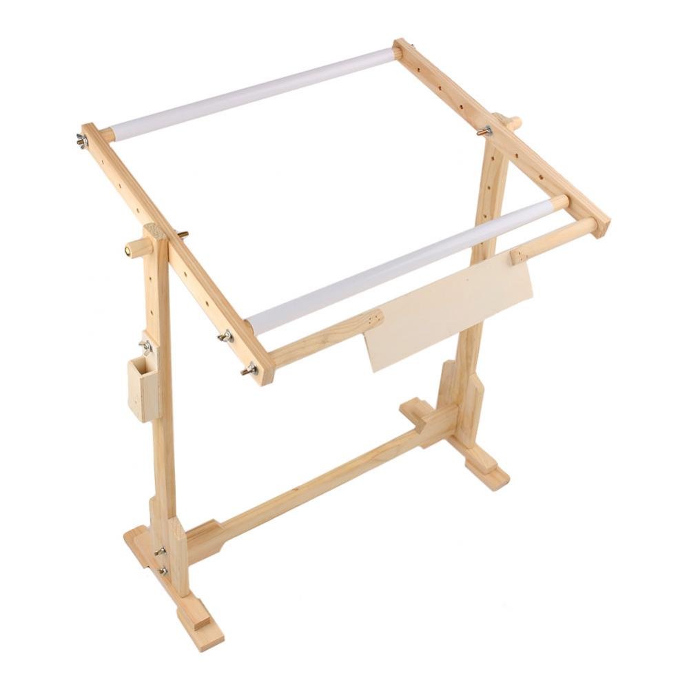 Metier a Broder, Grand cadre de sol avec clips, point de croix, cadre de support de plancher en bois pour broderie tapisserie Hoops, 50 cm/80 cm/100 cm (80 cm)