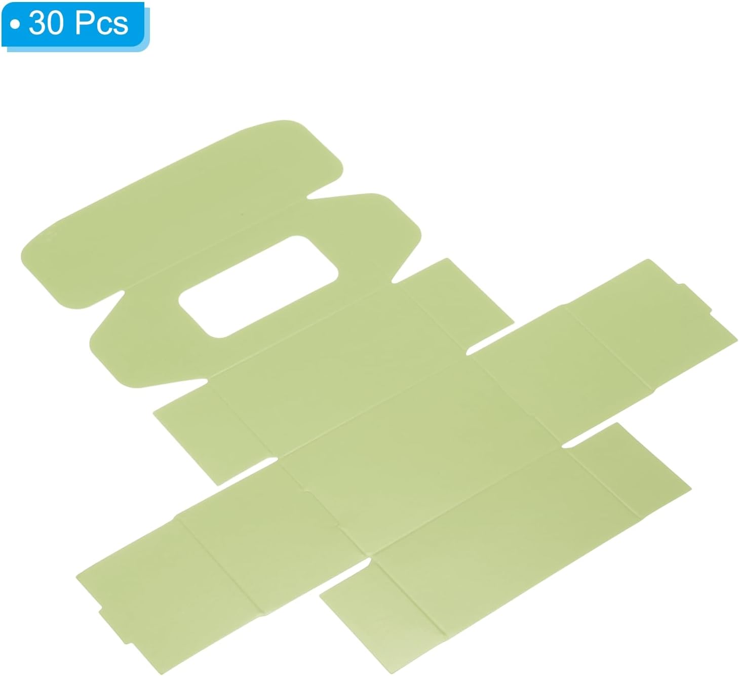 PATIKIL 4"x2.5"x2" Paper Soap Box with Window, 30 Pack Homemade Soap Boxes Rectangle Presents Packaging Boxes for Birthday Christmas Party Favor DIY Craft, Light Green image 3