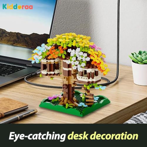 Image of Kawaii Cherry Blossom Tree Mini Building Blocks Set, 591+ PCS Japanese Sakura Bonsai Architecture Model for Teens & Adults 14+ | 1 Year Manufacturing Warranty