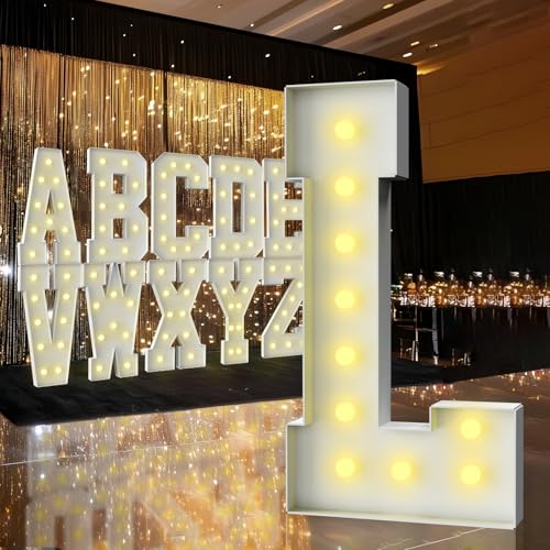Letras de marquesina de 3 pies de alto con letrero LED grande para fiestas
