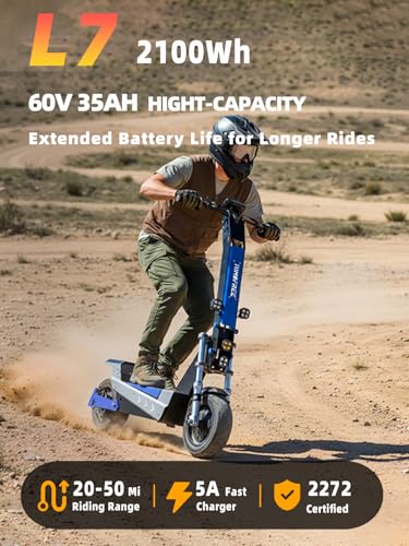 Image of 40 /50MPH Electric Scooter Adults, 3000W /6000W Motor, 60V35Ah, 84Nm, 55Miles Fast Sports Dual Motor Escooter, 11 inch Foldable Off-Road E Scooter, Hydraulic Brakes