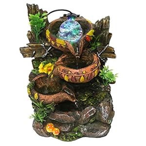 Indoor Desktop Fountain Waterfall Tabletop Fountain Resin Rock and Rotating Ball Home Decoration Soothing Sounds for Office & Home Decor Accessoires voor fonteinfonteinen in de tuin