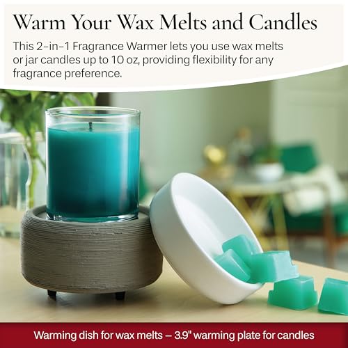 Candle-Warmers-ETC-2-in-1-Candle-and-Fragrance-Warmer-for-Candles-Wax-Melts-GrayTextured–Safe-Flame-Free-and-Long-Lasting-Fragrance Candle Warmers ETC 2 in 1 Candle and Fragrance Warmer for Candles Wax Melts GrayTextured–Safe Flame Free and Long Lasting Fragrance