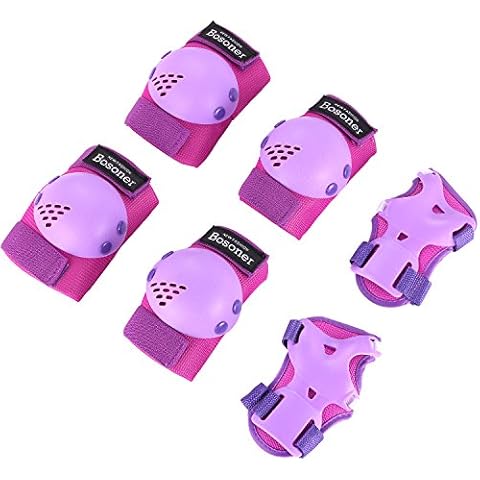 BOSONER Kids/Youth Knee Pad Elbow Pads Guards Protective Gear Set for Roller Skates Cycling BMX Bike Skateboard Inline Skatings Scooter Riding Sports, Wrist Guards Toddler for Multi-Sports Outdoor Cover
