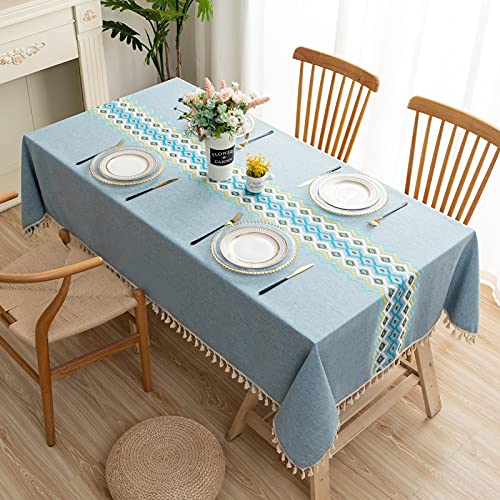Lipo Spring Table Clothes For 6 Foot Rectangle Tables - Wrinkle Free Linen Tablecloth Burlap Embroidery Dining Table Cover Farmhouse Kitchen Tables Boho Tablecloths For Rectangle Tablecloth 55X102 #TOP10