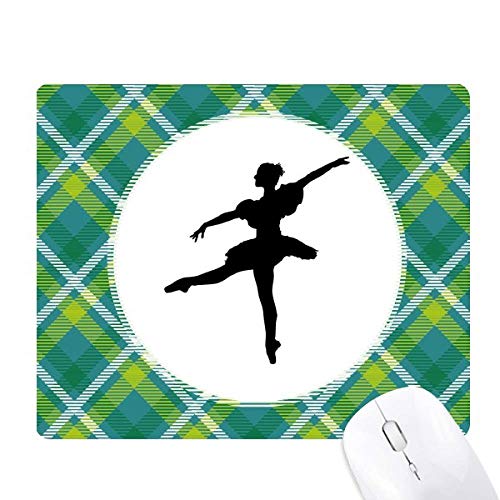 Tapis de souris pixel grille verte art du ballet et sport pour bureau stylisé