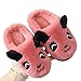 TWW Eltern-Kind-Kinder-Baumwollpantoffeln für Jungen und Mädchen nach Hause pelzige Schuhe Indoor-Kinder warme Schuhe Winter rutschfeste Baumwollschuhe Baby,Watermelon red,28 29