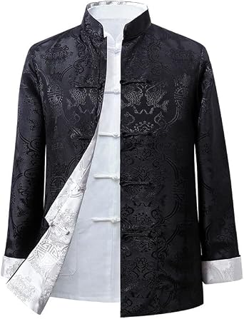 Tang Suit Men Can be Worn on Both Sides,Hanfu Chinese Traditional Clothes Long Sleeve Top
