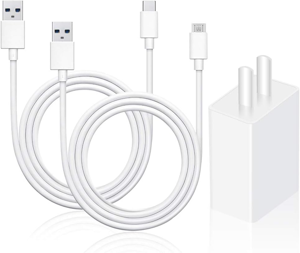 Quick Charging Office Multi Function Desktop USB Power Adapter Stable Transmission Type C Male to USB 2.0 Cable w/Micro USB Data Sync Charging Cable Compatible with Samsung Galaxy S6
