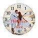 Personalized Clock Custom Photo Wall Clocks Customizable with Your Pictures Text 10 Inch Non Ticking Silent Round Decoration for Living Room Kitchen Bathroom Home Gift, PVC (Dial Plate Optional)