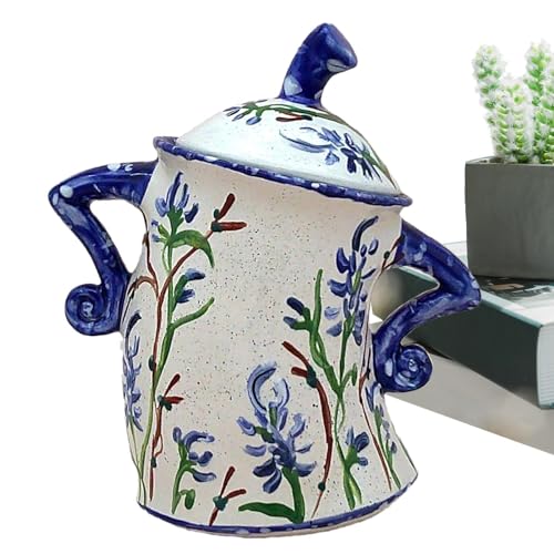 XLDZ Chic - Juego de botes de cocina decorativos: tarros de almacenamiento decorativos para azúcar, café, té con tapas herméticas, para organización de cocina (azul)
