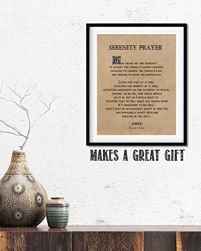 Serenity Prayer Wall Art 11"X14" Unframed Decor Print - Stunning Religious Inspirational Room Wall Decor For Any Home #TOP2
