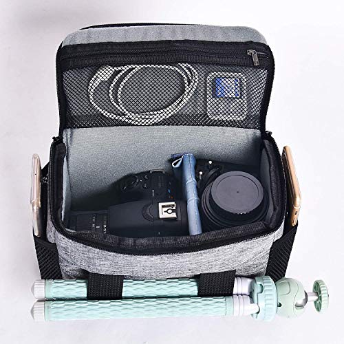 Fosoto Compact Slr/Dslr Stylish Camera Bag Case Compatible For Nikon P900 B500 D3500 D5600 D7500, Canon Eos T6 T7I T5 4000D 80D, Sony A73 Mirrorless Camera Shoulder Case Waterproof Rain Cover (Gray) #TOP1