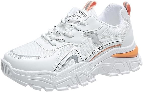 Amazon Co Jp 厚底スニーカー スニーカー ダッドスニーカー レディース カジュアル 靴 運動靴 白 女性用 ウォーキングシューズ スポーツシューズ 22 5cm 25 0cm 通勤 通学 散歩 日常用 厚底 インヒール 軽量 レースアップ 歩きやすい 美脚 ファッション