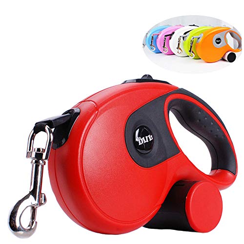 Galaxer Correa para Perros, 5M Mascota Correa Retractil de Nylon para Perro Correa Extensible con un Botón de Rotura y Bloqueo y Cómodo Agarre de la Man para Entrenar a Pie o Trotar