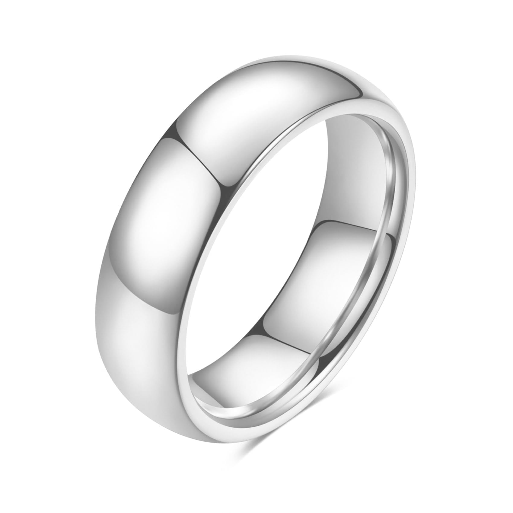 VQYSKO Tungsten Wedding Band Ring for Men Women | 2mm 4mm 6mm 8mm Gold Domed Tungsten Wedding Band Ring for Men Women High Polish Comfort Fit | Size 5