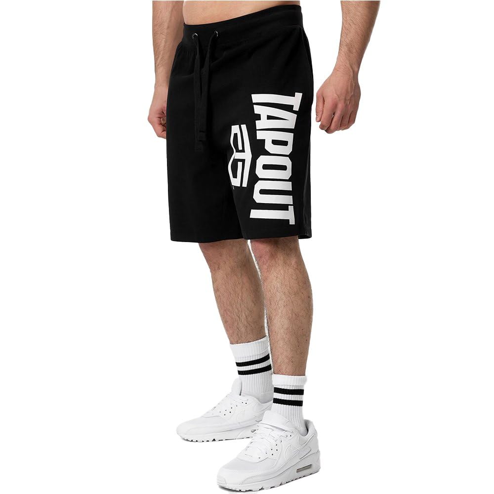 Tapout Men's Black / White Active Basic Shorts, Black/White, Extra Large
