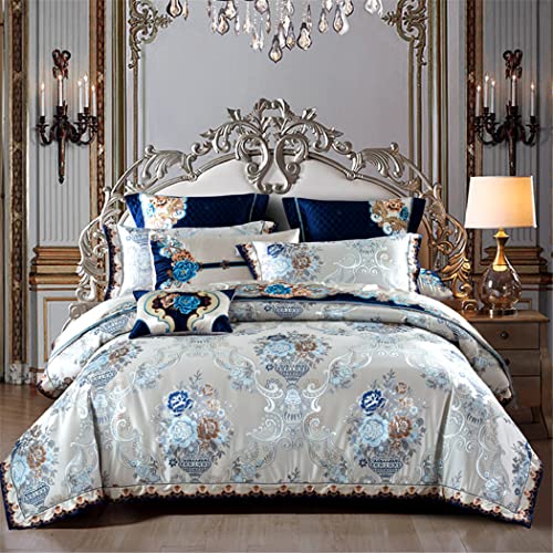 Haitpant Silver Golden King Queen Size Bed Set Satin Jacquard Cotton Luxury Royal Bedding Set Bed Sheet Duvet Cover Bedlinens Set #TOP1