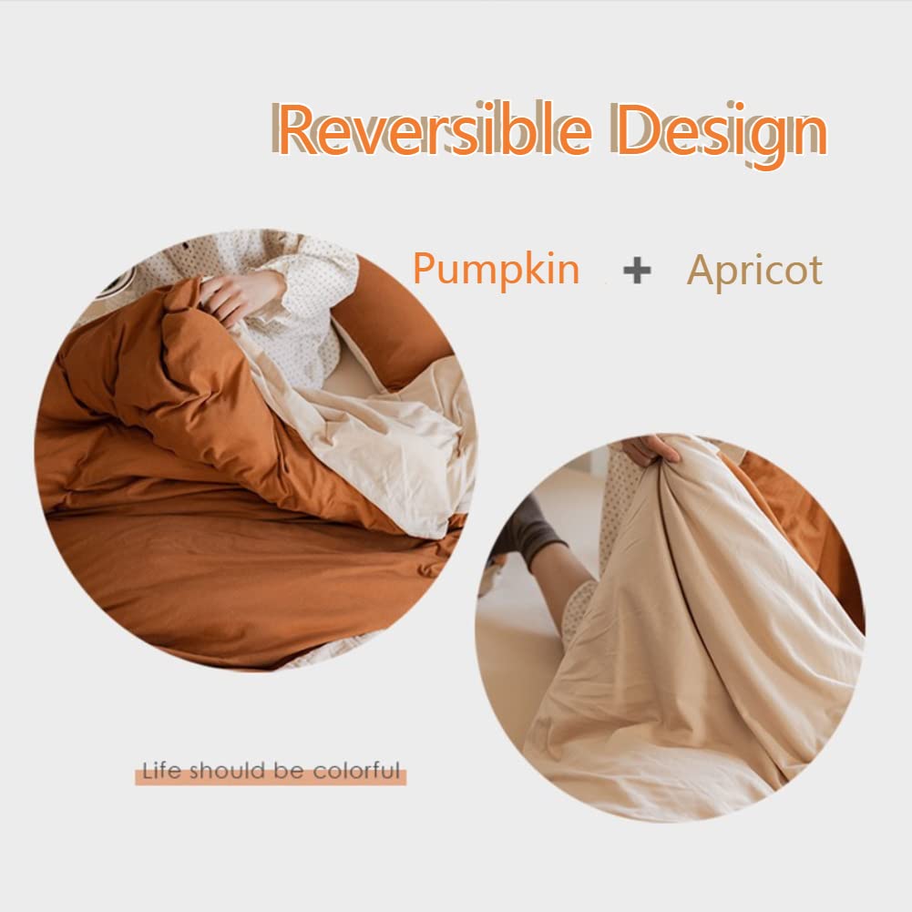 Lanqinglv Copripiumino 220 x 240 cm, colore: Caramello Beige Adolescente Ragazza Adulta Reversibile Parure da letto per 2 persone con cerniera, copripiumino in microfibra con 2 federe da 65 x 65 cm