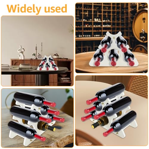 Soporte de madera para 6 botellas de vino de mesa miniatura 6