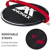 Amonax Suwaki rdzeniowe, dwustronne tarcze ślizgowe z paskami. Szybowce Ab do ćwiczeń rdzenia fitness na siłowni i w domu, podwójne pary ślizgaczy do dywanu, drewna, płytek podłogowych