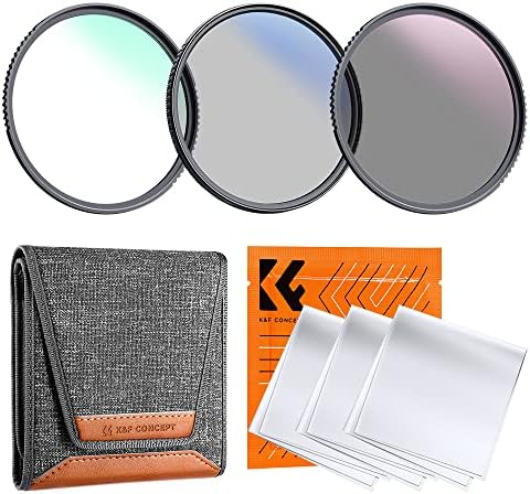 K&F Concept 43mm UV/CPL/ND Lens Filter Kit (3 Pieces)-18 Multi-Layer Coatings, UV Filter + Polarizer Filter + Neutral Density Filter (ND4) + Cleaning Cloth+ Filter Pouch for Camera Lens (K-Series)