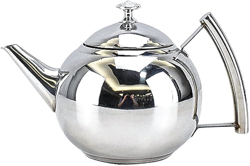 HOUKAI Tetera de acero inoxidable de 1 litro, color dorado, tetera de hotel con filtro, tetera de hotel y restaurante (color D, tamaño 1)