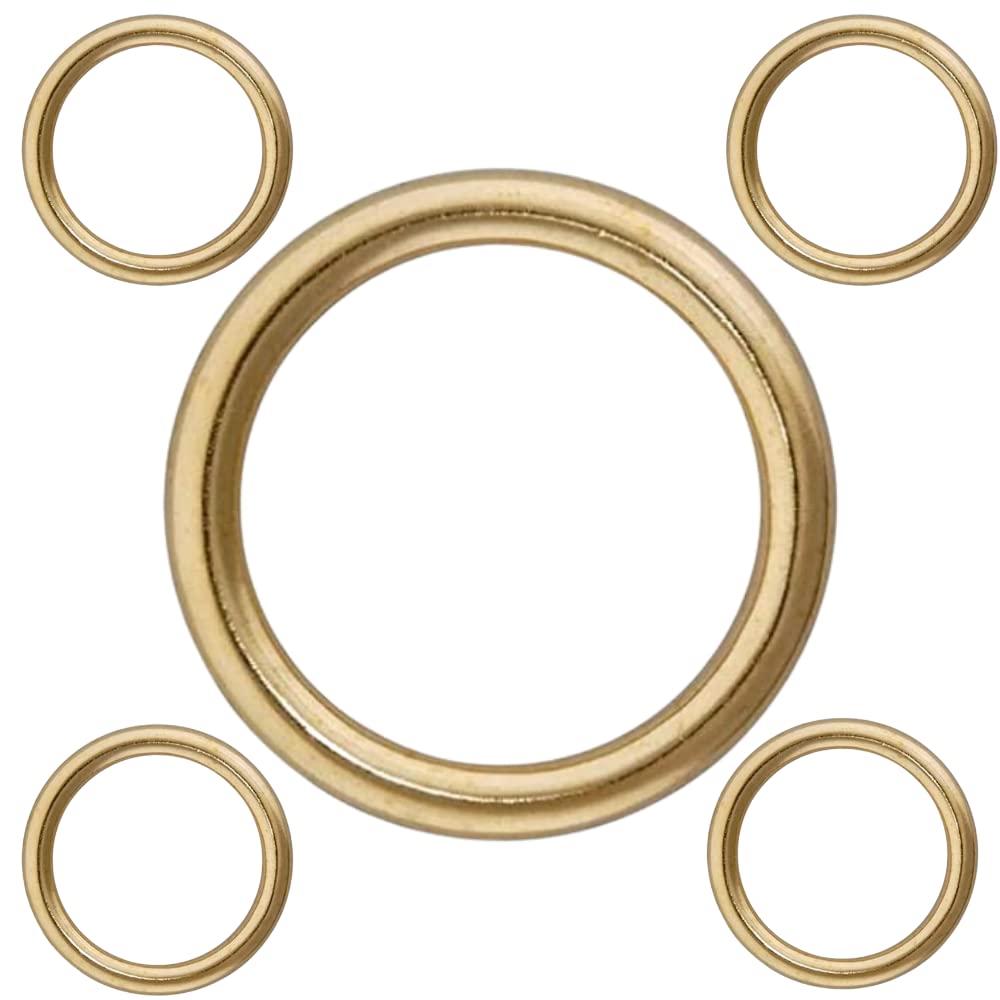 Brass Hollow Curtain Rings 32mm Upholstery Roman Blind Curtain Rings O Shaped Blind Roman Rings Pure Brass Plate Rings for DIY Roman Curtains Pole Pack of 50.