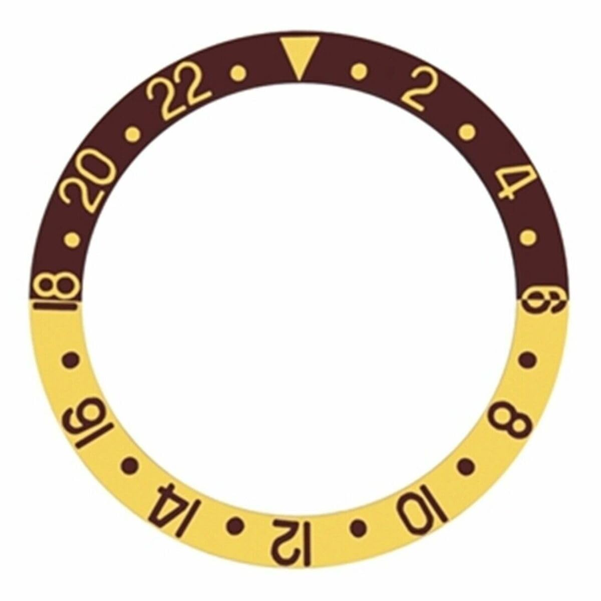 Ewatchparts BEZEL INSERT ALUMINUM COMPATIBLE WITH ROLEX GMT 1675 16750 16753 16758 ROOT BEER BROWN/GOLD