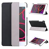 BQ AQUARIS M8 Case,VOVIPO Ultra Slim Cover Lightweight Stand PU Leather Tri-fold Case For BQ AQUARIS M8, negro