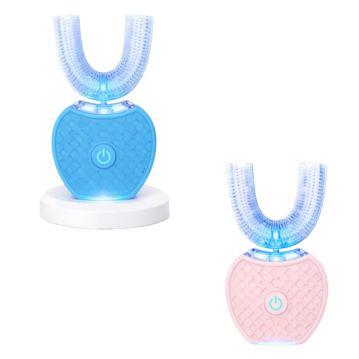 Toothbrush, Spazzolino Sonico 360° Con Pulizia Automatica, Spazzolino Elettrico Sonico Wireless a Ultrasuoni Testina in Silicone Alimentare (blu e rosa （2PCS）)