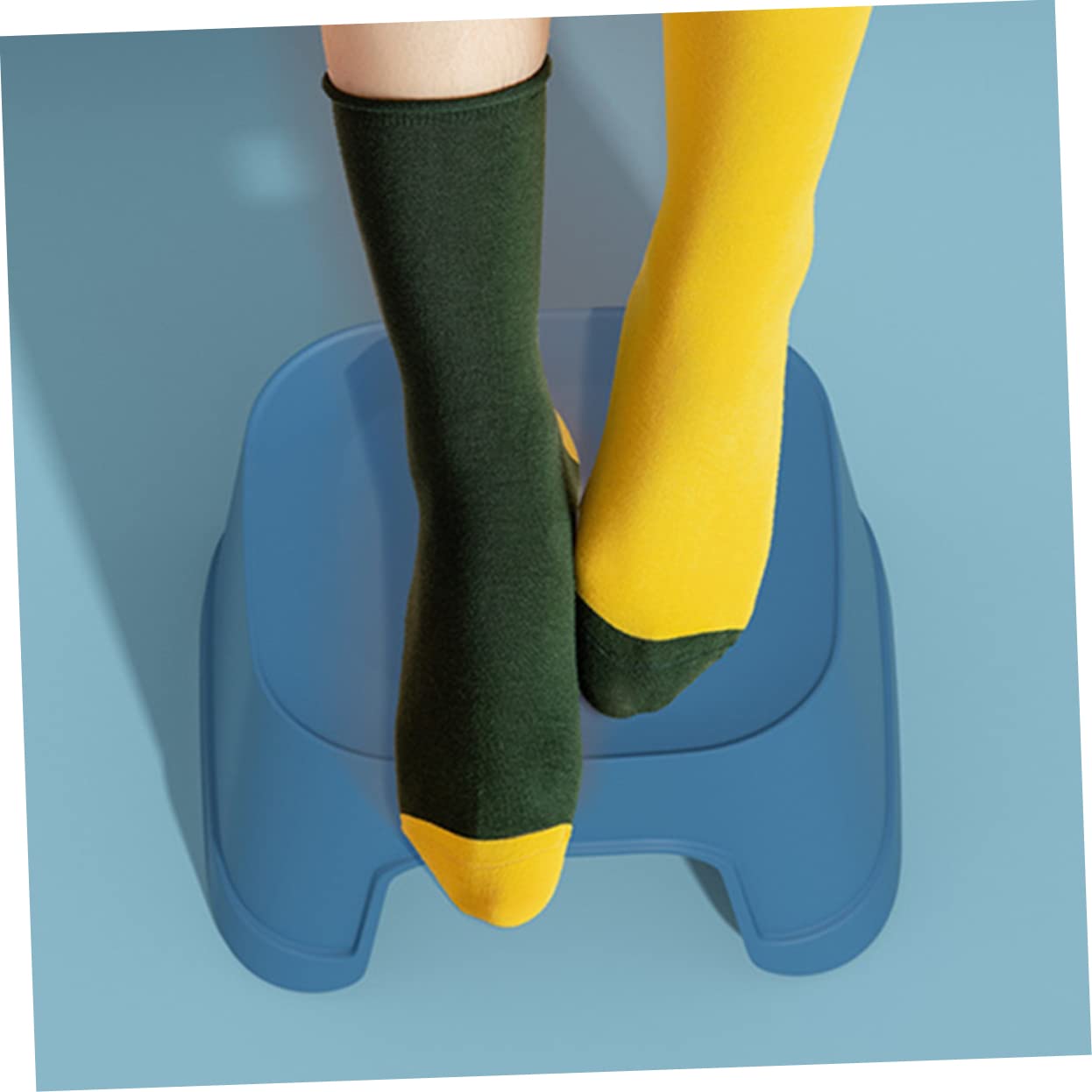 Homoyoyo Sgabello in Pp Antiscivolo, Leggero e Multiuso, Piccolo Sgabello da Bagno per Casa e Toilette, Blu