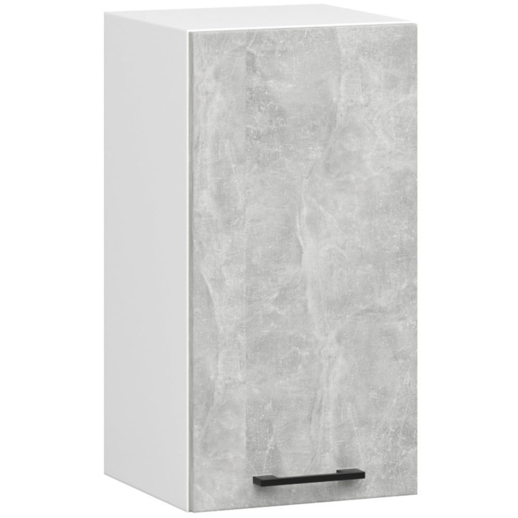 AKORD Küchenmöbel-Set OLIWIA 1.8m Modulares 180 cm 7 Türen 1 Schublade 8 Regalböden, Küche Komplett, Kitchen Cabinet Set, Küchenschränke, Standschränke, B180xH203xT46 cm, Beton & Beton