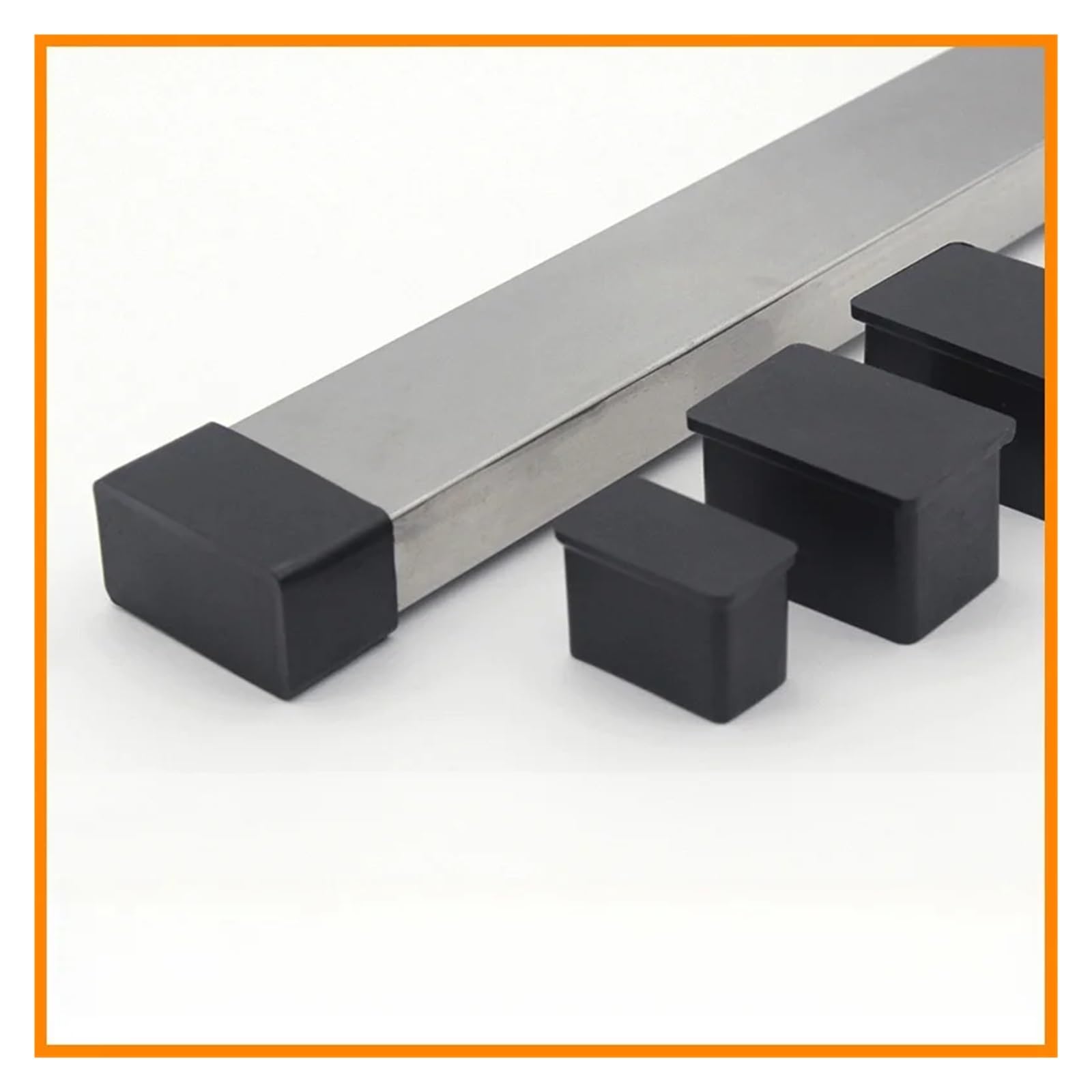 Tappi for gambe della sedia neri Piedini da tavolo in gomma rettangolari quadrati Cuscinetti protettivi for pavimento antiscivolo(40x80mm)