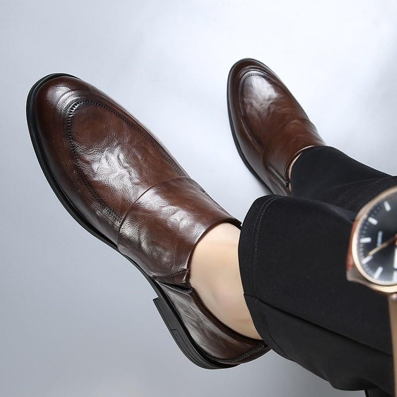 Men's Oxford Dress Shoes Casual Business Formal Classic Slip-On Derby Modern Comfortable Pointed-Toe Shoes4