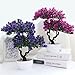 Home decor,artificial plants,Simulation Potted Plant Artificial Flower Plants Potted Ornament Welcome Pine Bonsai Desktop Fake Flower Decoration Plastic Flowers Decoration Decorative Bonsai(Mauve)