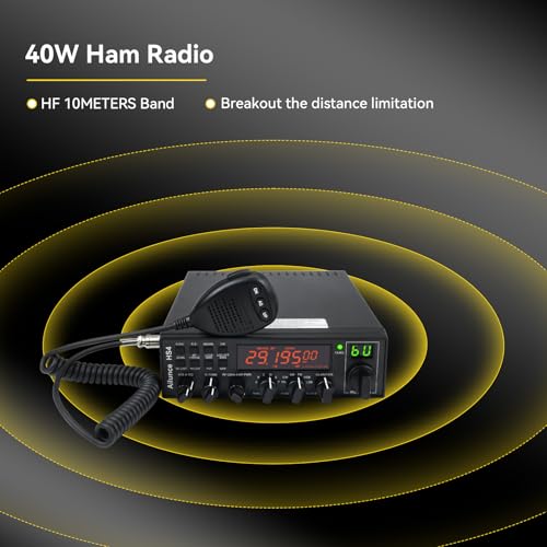 Retevis Ailunce HS4 10 Meter Radio, High Power SSB Ham Radio Base Station, CW/SSB/AM/FM/PA Mode, Noise Reduction, ASQ, SWR Protection, Amateur Mobile Radio Transceiver for Emergency Response