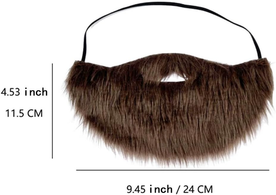 Fake Beard with Adjustable Band Brown Fake Mustache Men Adult for Cosplay Party Halloween Christmas Party