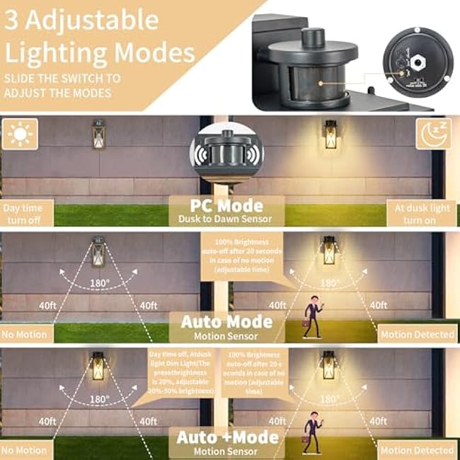 Porch Light Outdoor Lantern Wall Light Industrial with Rustic Wood-Like Finish