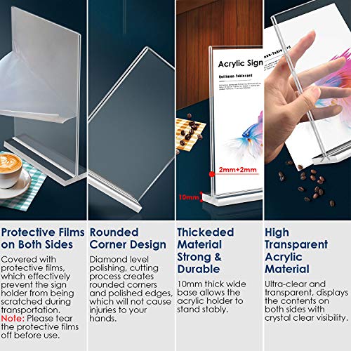 Newnewshow® 8.5X11 Acrylic Sign Holder 3 Pack Vertical Double-Sided Display (Optional 8.5X11 8.5X5.5 5X7 Horizontal And Vertical) #TOP4