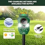 Ultrasonic Deer Repellent Outdoor, Solar-Powered Waterproof Outdoor Cat Deterrent for Yard, Garden, and Plants Effective Repel Cat, Dog, Squirrel, Deer, Raccoon, Rabbit, and Skunk - Image 3