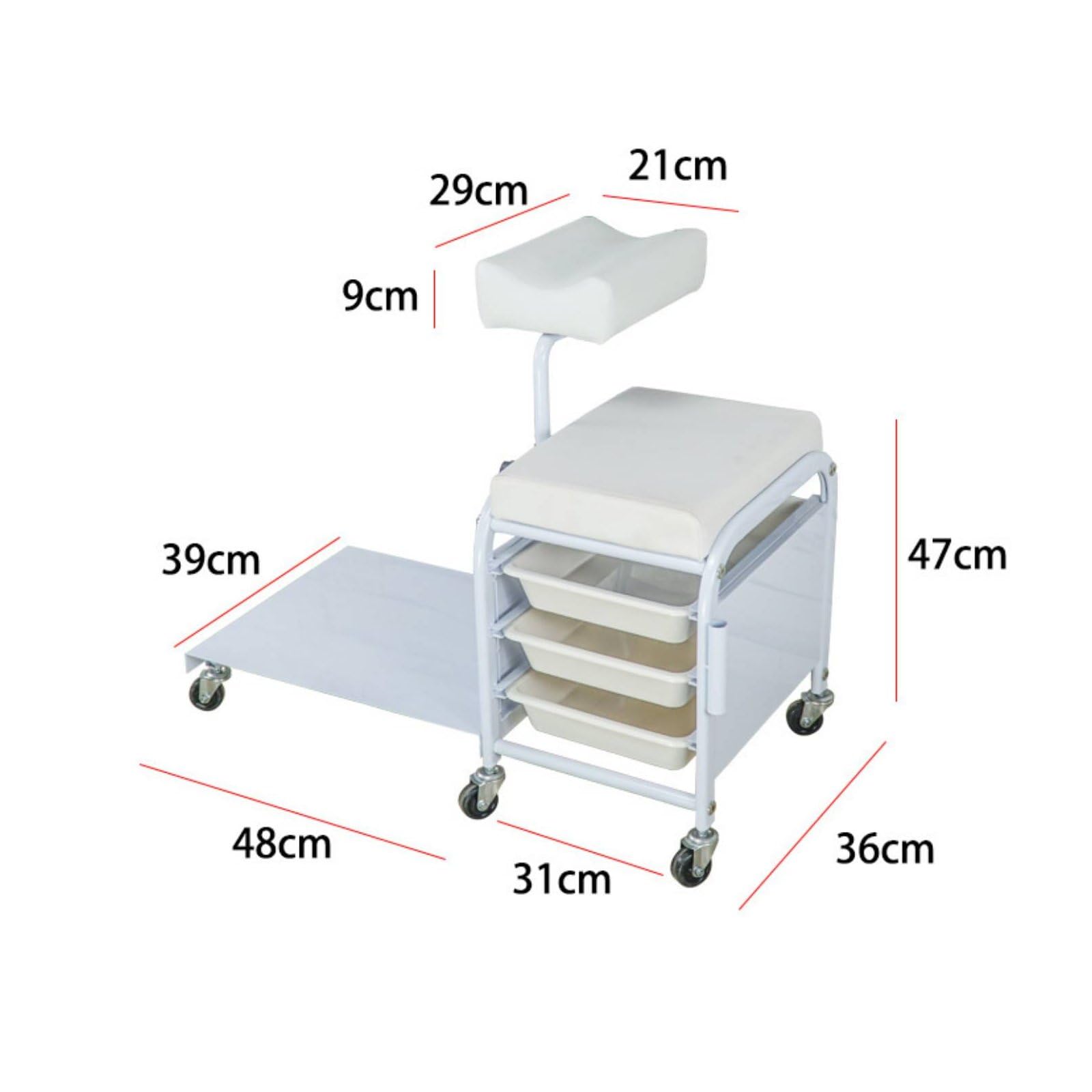 Milageto Carrello per Salone di Bellezza Carrello Estetico Trolley Organizzatore Carrello Porta Prodotti con Vassoi Ordinati Accesso Immediato Struttura