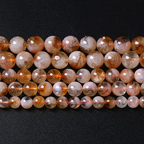 32PCS 12MM Natural Citrine Cloudy Lace Crystal Quartz Beads Healing Energy Gemstone Beads for Jewelry Making DIY Bracelet ecklace 15" (Cloud Citrine, 12mm)