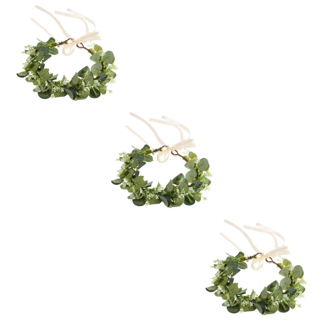 FRCOLOR 3 Piezas Guirnalda Diadema Cintas Para El Cabello Para Niñas Tocado Nupcial De Hadas Foto Guirnalda Falsa Tocado Nupcial Traje De Alambre De Hierro Verde