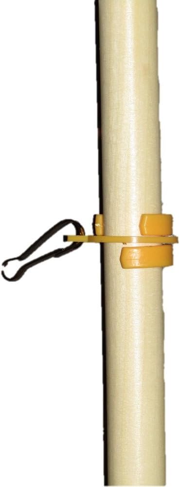 AES 5ft Wooden 1" Diameter Flag Pole Adjustable Clips For Flag Hanging